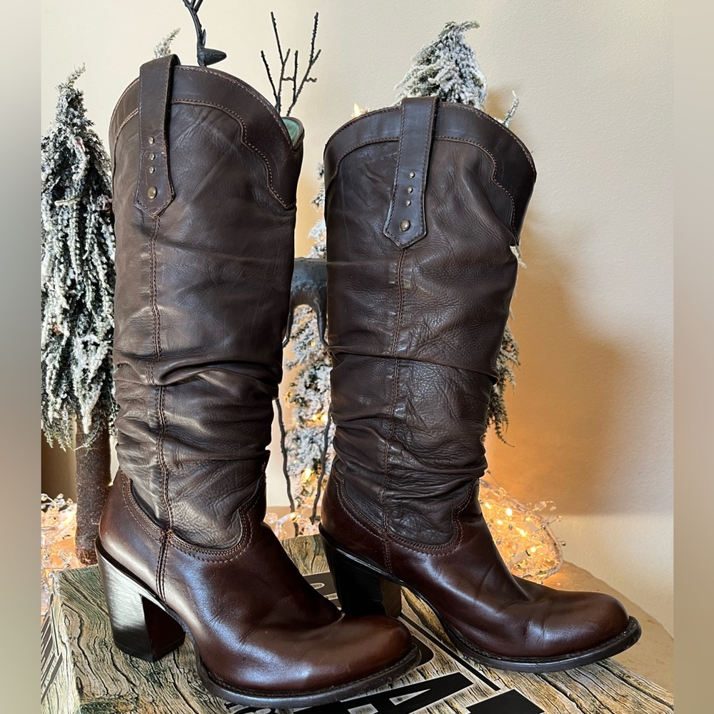 Corral Chocolate Saltillo Slouch cowboy boots sz 7.5